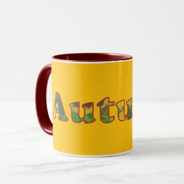 Autumn Word Custom Mugs Mugg (Framsida vänster)