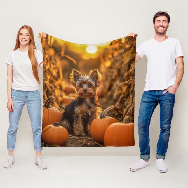 Autumn Yorkie Valp Fleecefilt (På plats)