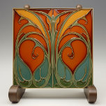 Autumnal, blommande keramisk platta kakelplatta<br><div class="desc">Vi presenterar den automatiska, blomstrande keramiska plattan, ett vibrerande och elegant som ett tillägg till din hemmadekanal, som tryckts av Zazzle. Den här platta keramiska plattan, utan präglade funktioner, visar en utsökt utformning av Art nouveau i varma autoton av orange, guld och teal. Det invecklade, flytande linjer utgör ett harmoniskt...</div>