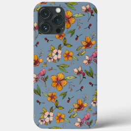 Autumnal Blommönster iphone case