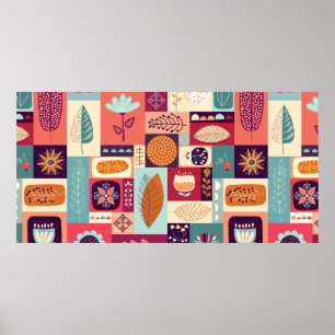 Autumnal dekorativ bakgrund poster
