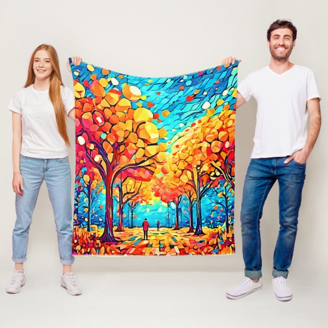 Autumnal Dreamscape Walk Fleecefilt (På plats)