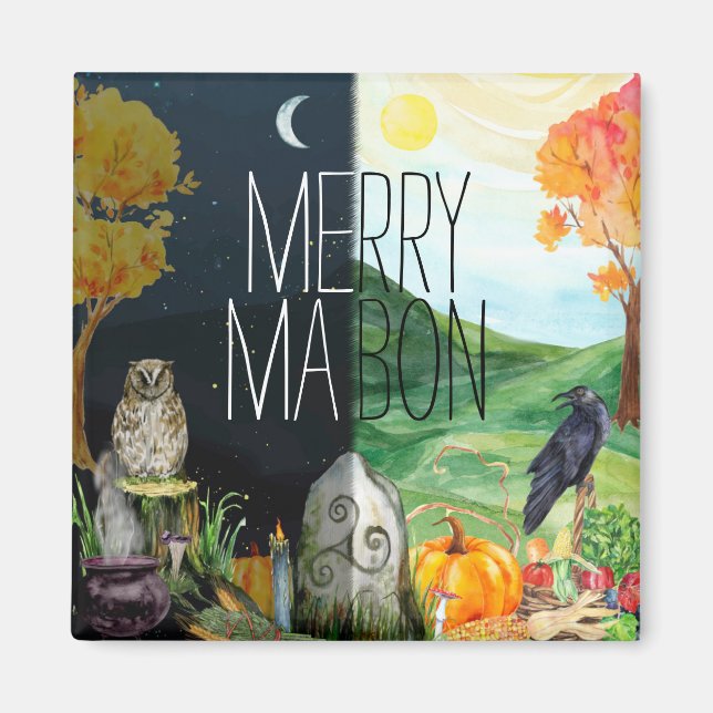 Autumnal Equinox Mabon Wiccan Magnet (Framsidan)