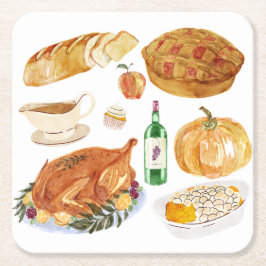 Autumnal Feast Underlägg Papper Kvadrat