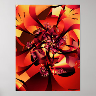 Autumnal Fractal Träd Poster