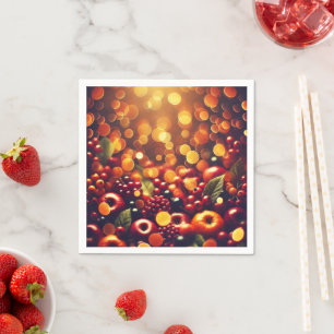 Autumnal Harvest Festival Fruits Bokeh Découpage Pappersservett