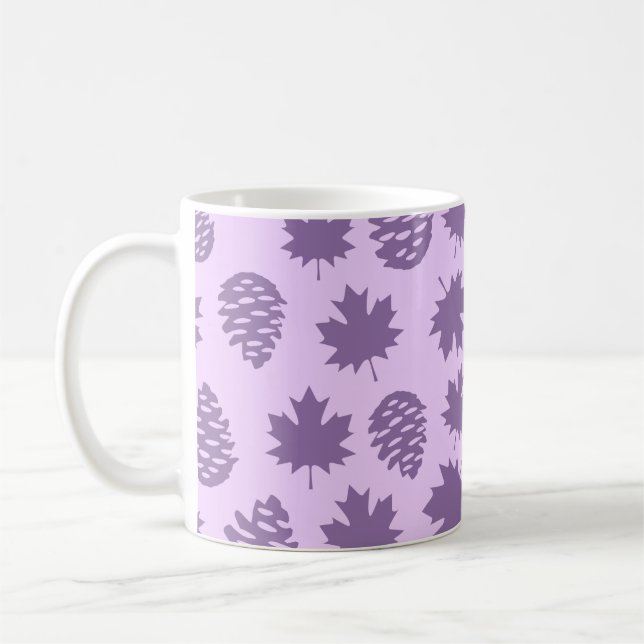 Autumnal Leafs in Purple Tones - Nature Pattern Kaffemugg (Vänster)