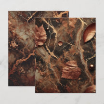 Autumnal Marble Earthy Brown Scrapbook Papper
