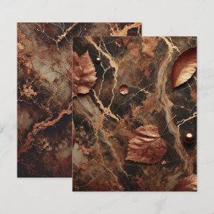 Autumnal Marble Earthy Brown Scrapbook Papper