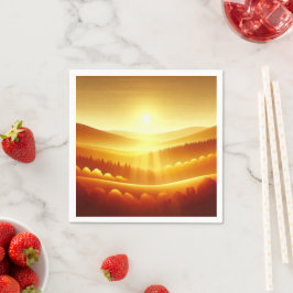 Autumnal Ombre Golden Sunrise Decoupage Napkins Pappersservett