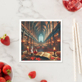 Autumnal Whimsigoth Magic Bibliotek Decoupage Pappersservett
