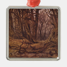 Autumnalskog (Brown Träd Trunks) Julgransprydnad Metall