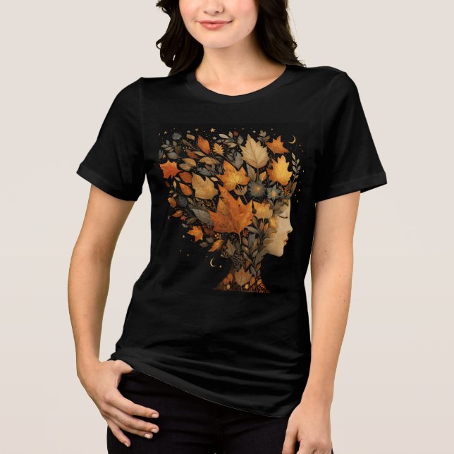 AutumnGirl Höst löv Tee, Boho Fall Älskare Gift T Shirt (Framsida)