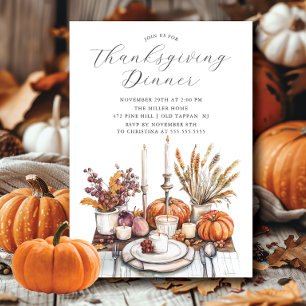 Autumnisk Thanksgiving Middag Party Inbjudningar