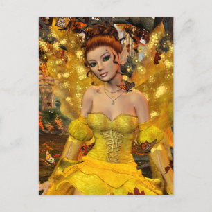 Autumns Dance Fae Fantasy Art Vykort