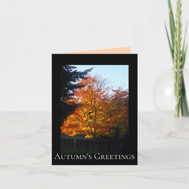 "Autumn's Greetings" Card Kort (Framsida)