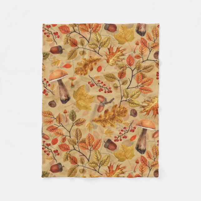 Autumnskog på ochre fleecefilt (Framsidan)