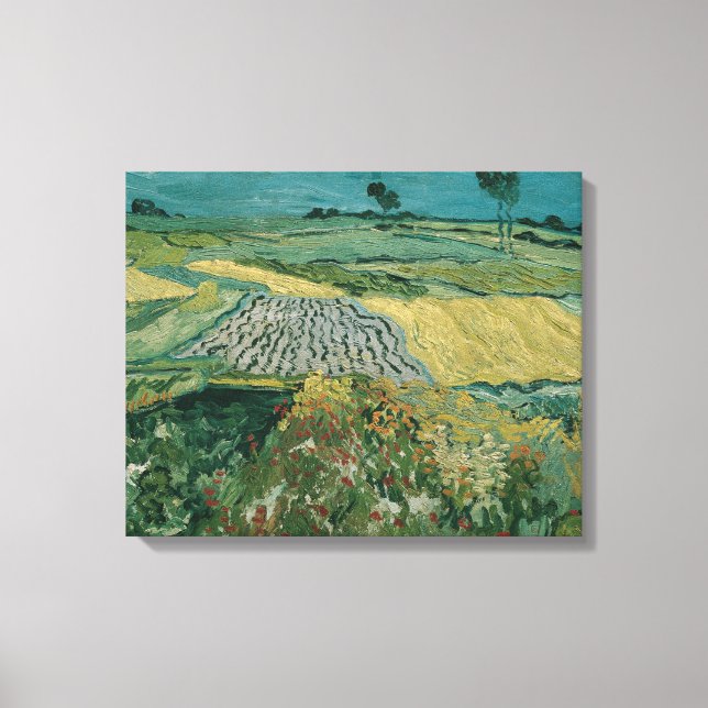 Auvers slätten - Vincent van Gogh Canvastryck (Framsida)