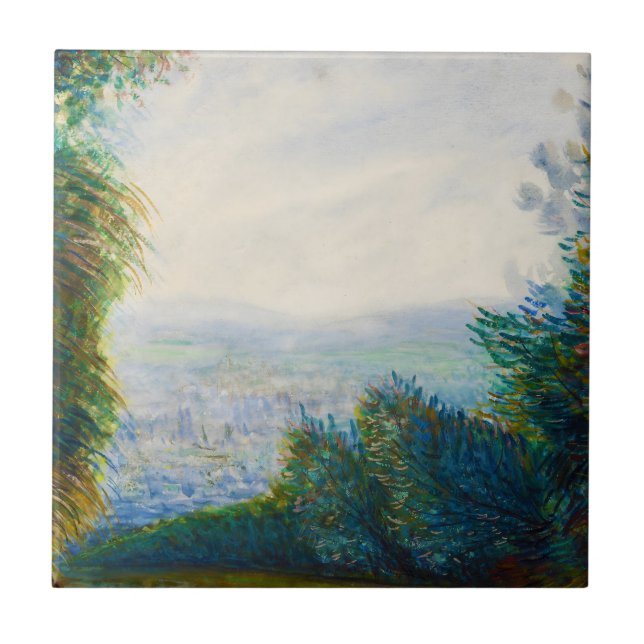 Auvers Valley vid Oise River Renoir Kakelplatta (Framsidan)