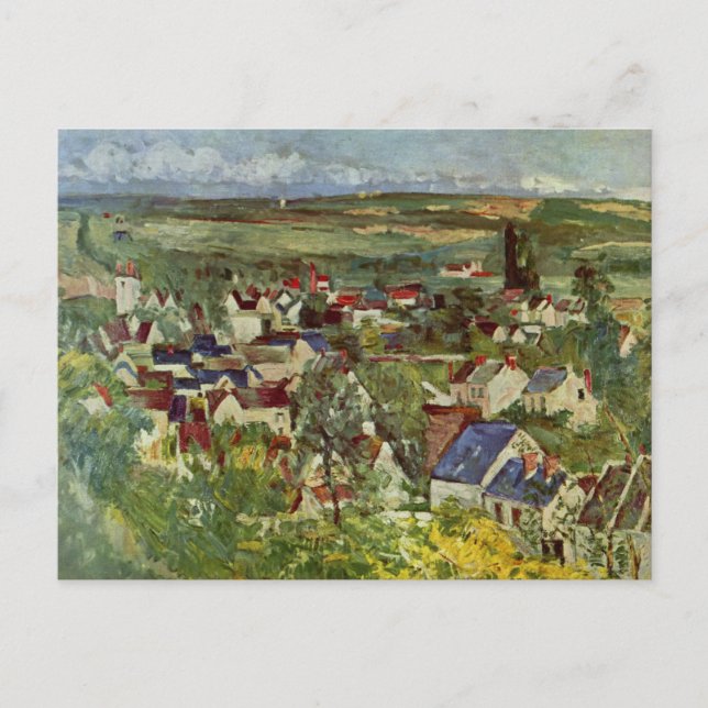 Auvers vy av Paul Cezanne Postcard Vykort (Framsida)