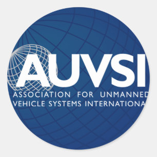 AUVSI Mörk Round Sticker Runt Klistermärke