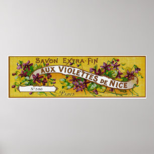 Aux Violettes De Nice Soap LabelParis, Frankrike Poster