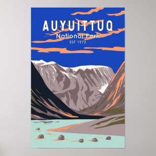 Auyuittuq Nationalpark Kanada Resa Konst Vintage Poster