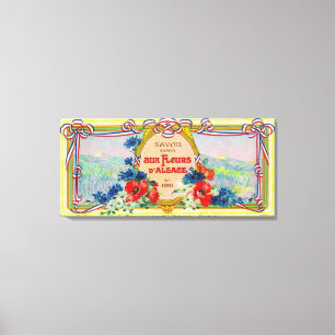 Auz Fleurs D' Alsace Soap LabelParis, Frankrike Canvastryck