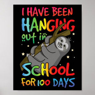 av 100-dagarsdagen i Lycklig, Hanging Kawaii Sloth Poster