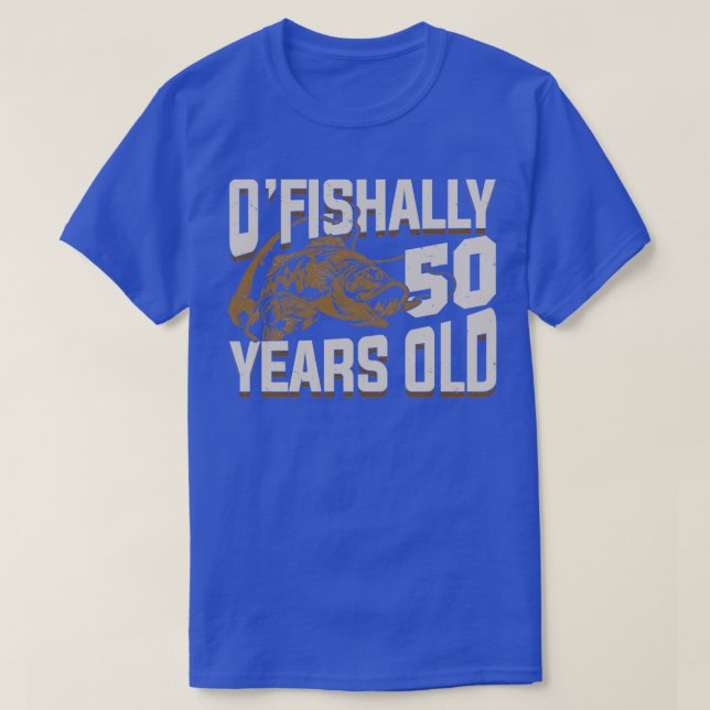 AV 50 ÅRS Gammal fiskare, födelsedagspresent T Shirt (Design framsida)