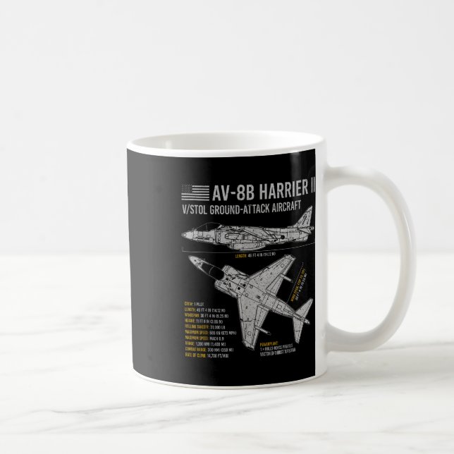Av-8b Harrier II-flygplan Krig Flygplan Kaffemugg (Höger)