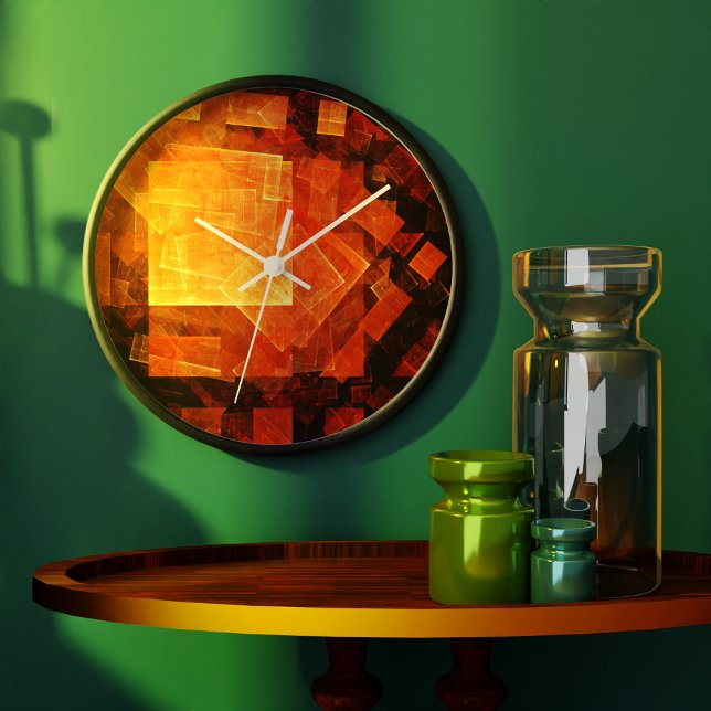  av Abstrakt med fönsterljus Stor Klocka (Window Light Abstract Art Round Wall Clock)