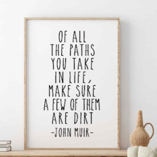 Av all Väg du tar i livet, John Muir Quote Poster