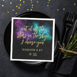 Av alla stjärnor i himlar väljer jag dig bröllop N Pappersservett