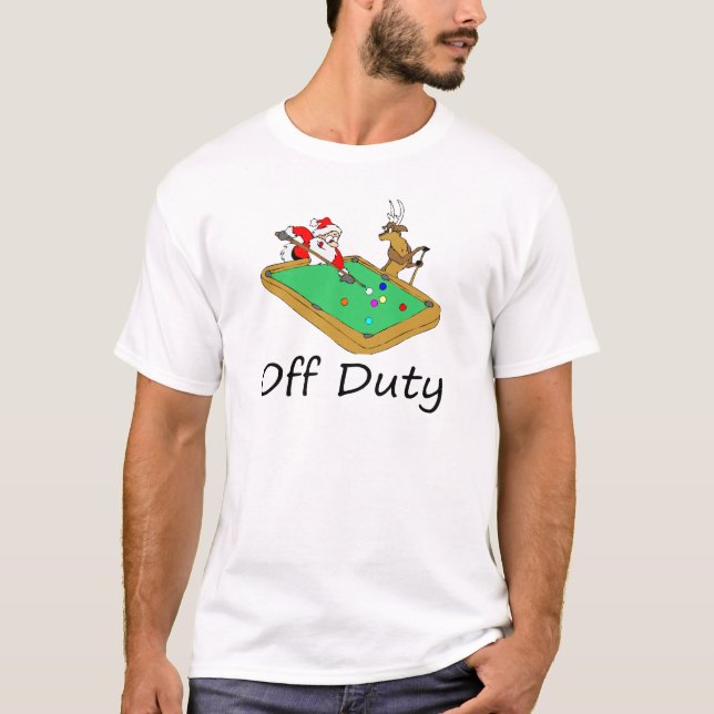 Av - arbetsuppgiften Santa (som leker bassängen) Tee Shirt (Framsida)