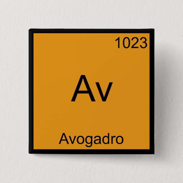 Av - Avogadro Funny Inslag kemi Symbol Te Knapp (Framsida)