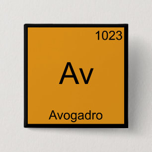 Av - Avogadro Funny Inslag kemi Symbol Te Knapp