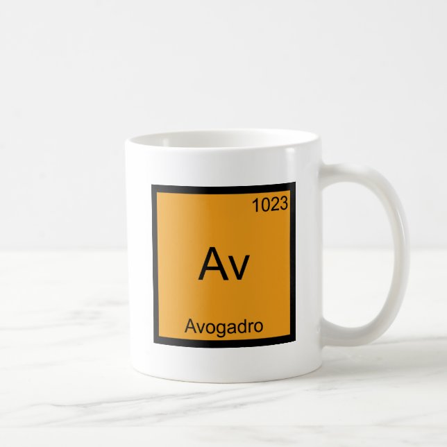 Av - Avogadro Roligt Element Kemisymbol T-shirt Kaffemugg (Höger)