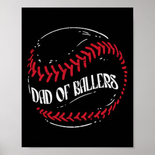 Av Ballers Baseball Funny Fars dag Manar pappa Poster