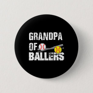 Av Ballers Funny Baseball Softball Fars dag Knapp