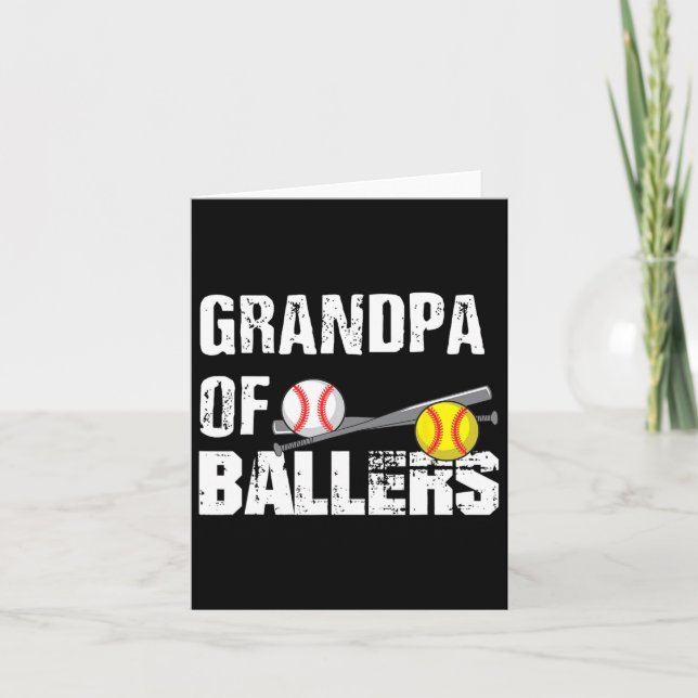 Av Ballers Funny Baseball Softball Fars dag Kort (Framsida)