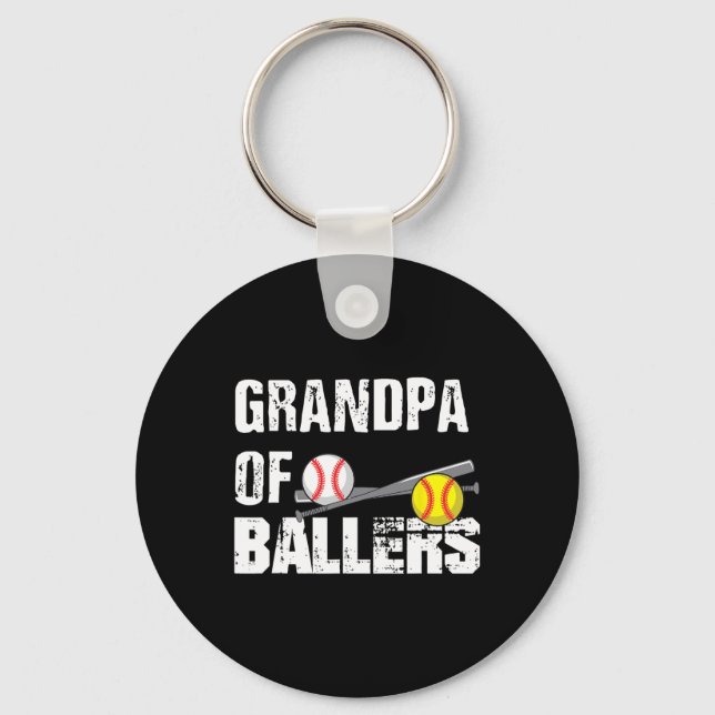 Av Ballers Funny Baseball Softball Fars dag Nyckelring (Framsida)