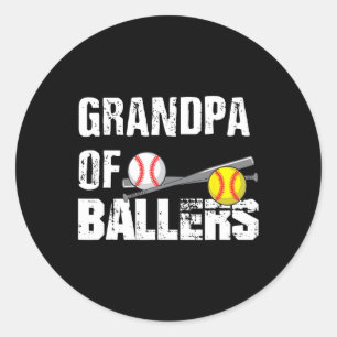 Av Ballers Funny Baseball Softball Fars dag Runt Klistermärke