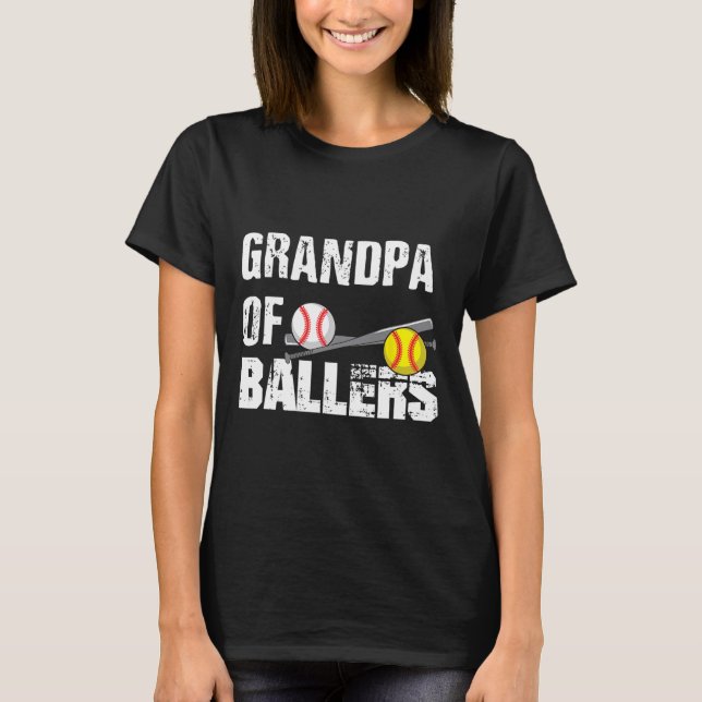 Av Ballers Funny Baseball Softball Fars dag T Shirt (Framsida)