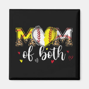 Av Baskeball Softball Heart Leopard Mor Da Magnet