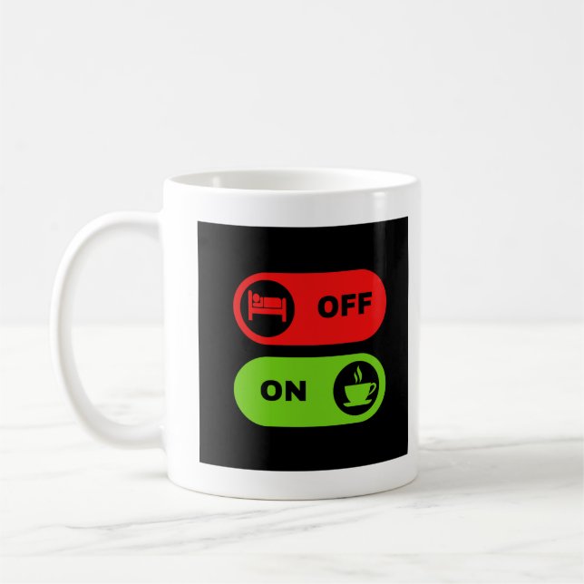 Av bed på kaffe T-frakt Kaffemugg (Vänster)