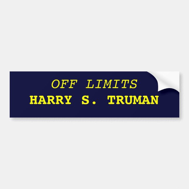 AV BEGRÄNSAR, HARRY S. TRUMAN BILDEKAL (Framsidan)