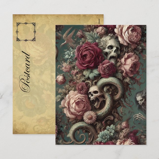 Av ben och vinet - gotin Victorian Helg Vykort (Fram/baksida)