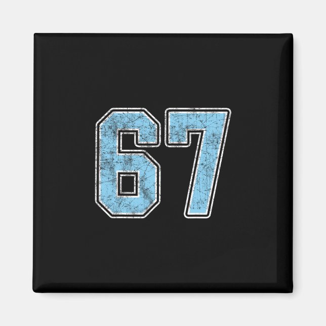 Av Blue 67 Six Seven Meme  Magnet (Framsidan)