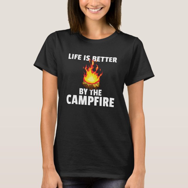 Av Campfire Camping Camper T Shirt (Framsida)